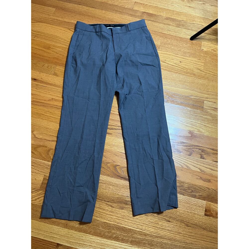 Banana Republic Logan gray flat‎ front dress pants 4 straight leg Mint condition